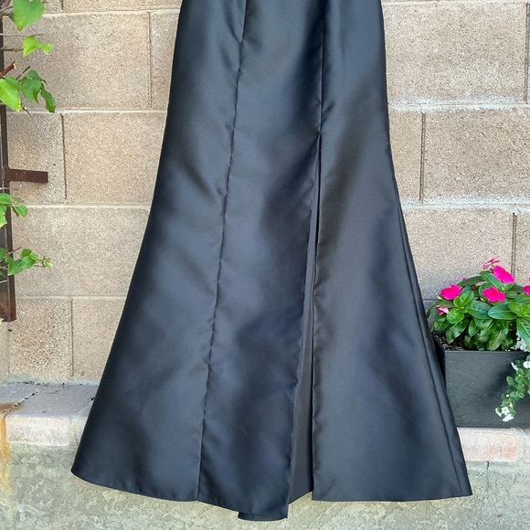 NWT Alfred Sung V-Neck Halter Satin Trumpet Dress Gown Size 6 D761 Black Party - Picture 5 of 10